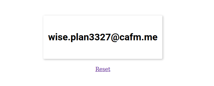 Output of  masked email application